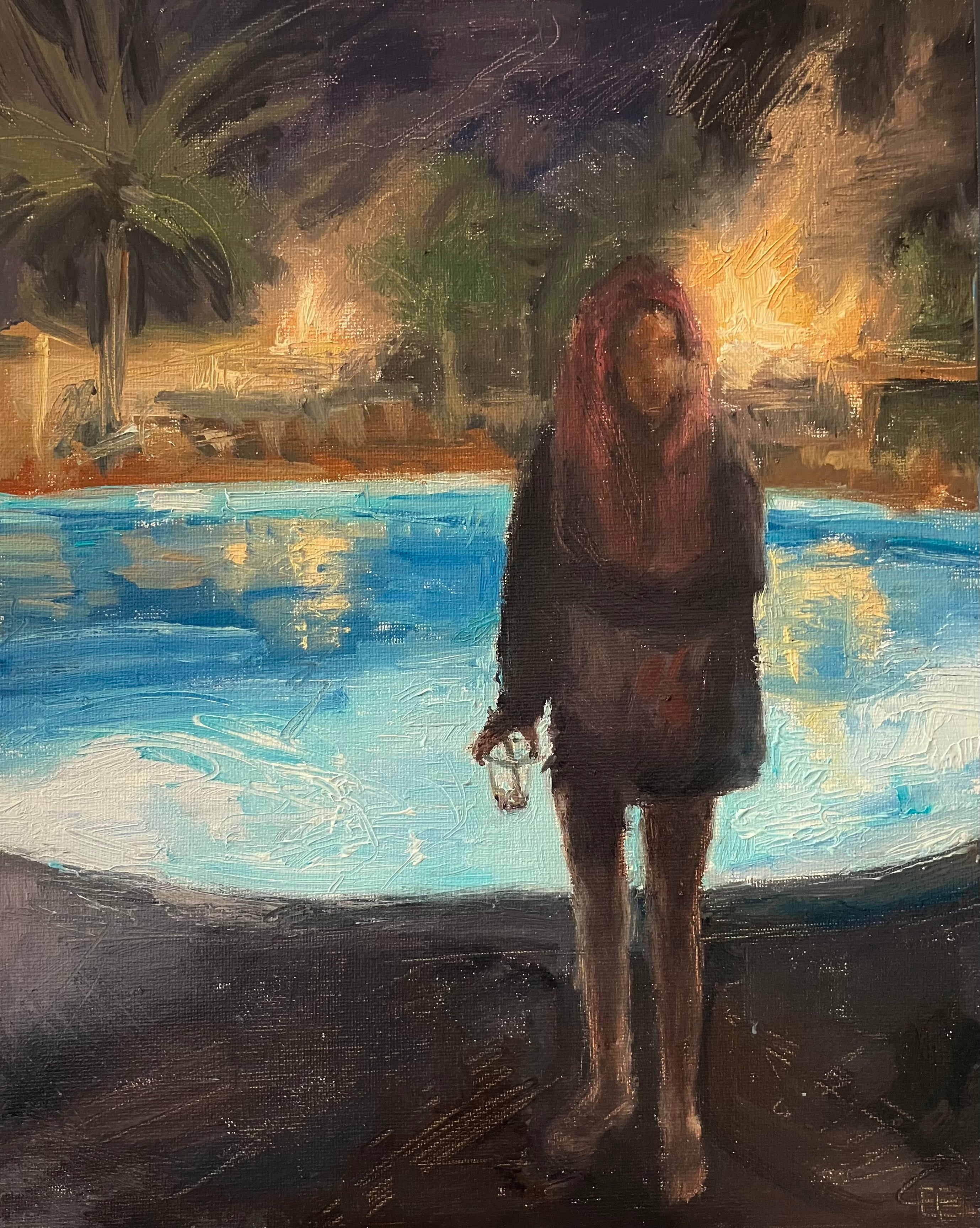 Starbucks & Palm Trees Burning by the Pool