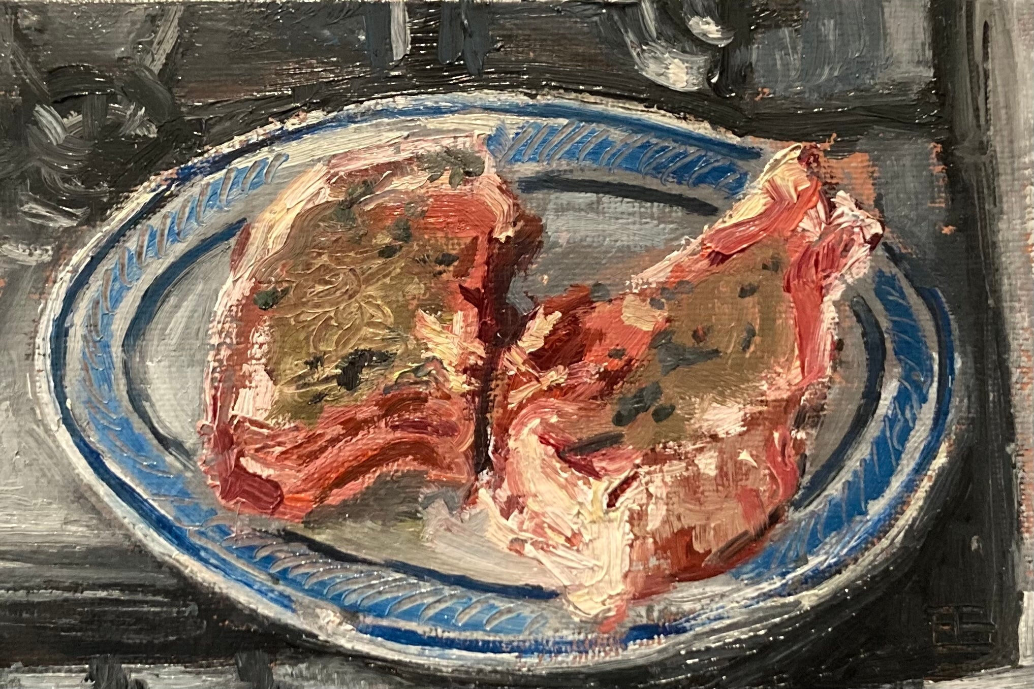 Côte de veau, sauce aux beurre, anchois, romarin et thyme