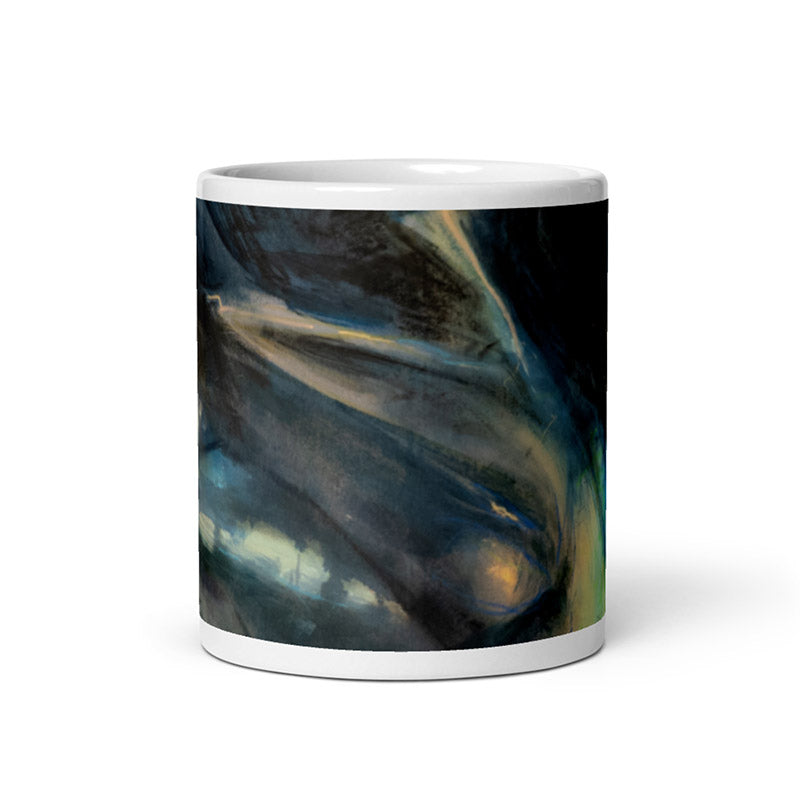 White glossy mug - I Was In A Cult And I Love Volcanoes